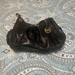 Michael Kors Purse, black with gold accents, authentic & in excellent condition